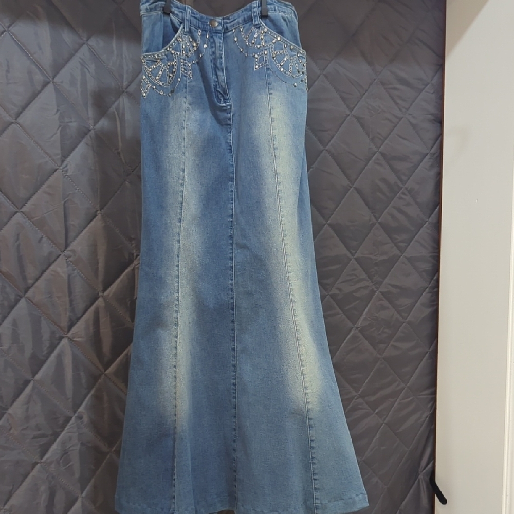 Women's Blue Embellished Jeans